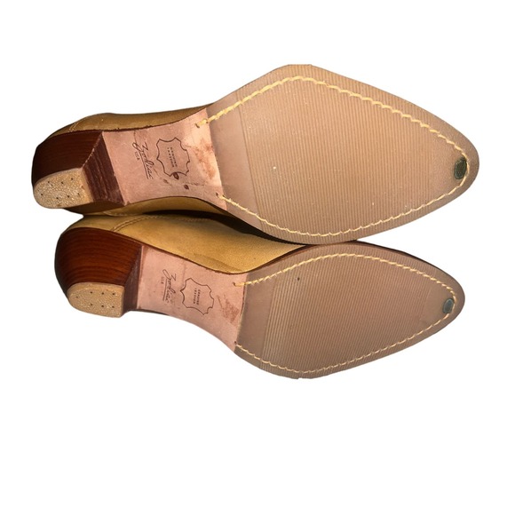 Vintage 70's Zodiac tan leather western calf boots. NEW Women's size 8.5 - Picture 5 of 11